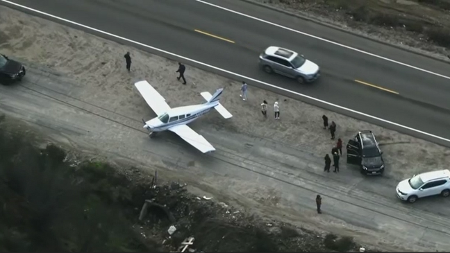 Plane With 4 Aboard Lands on Southern California Highway