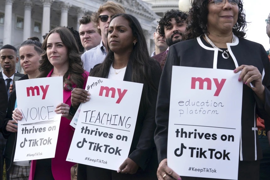 ‘Don’t take away the community that we’ve built’: Creators protest potential TikTok ban in D.C.