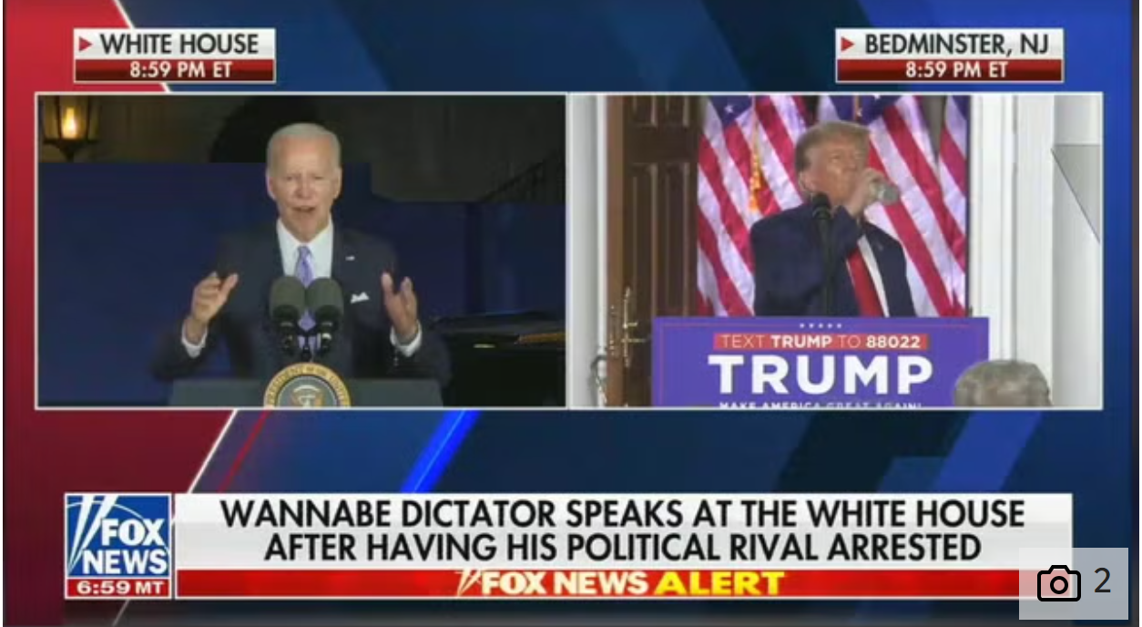 Fox News chyron calls Biden ‘wannabe dictator’ as it shows Trump speech