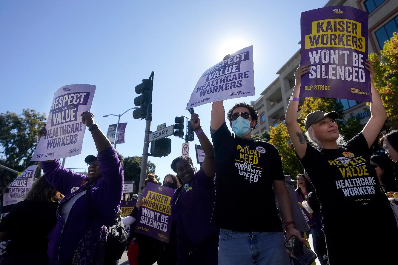 Thousands of US health care workers go on strike in multiple states over wages and staff shortages