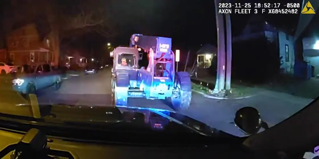 Child driving stolen construction forklift leads Ann Arbor police on chase