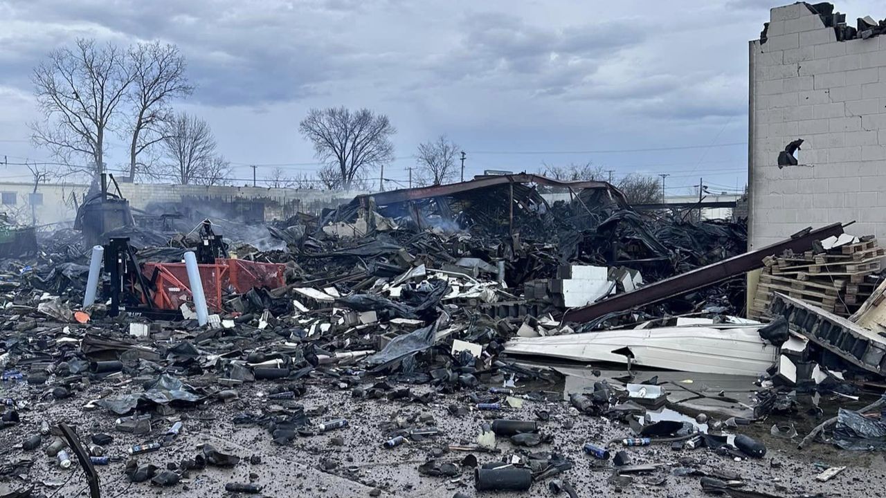 Teenager killed by exploding metal canister in Michigan warehouse fire