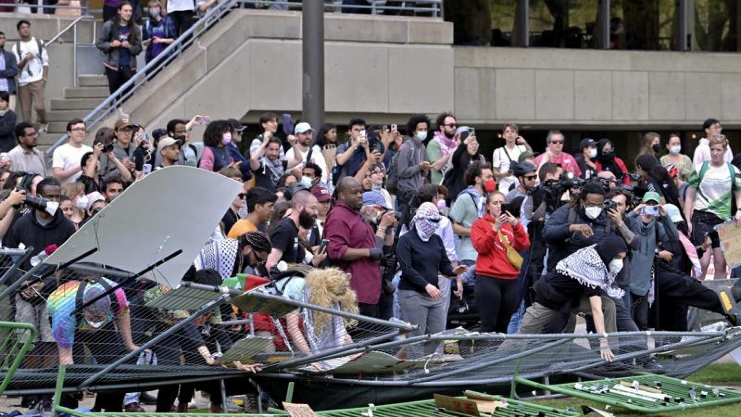 Pro-Palestinian protesters break through barricades to retake MIT encampment