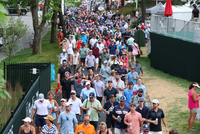 2 people were taken to a hospital after lightning struck a tree near a PGA Tour event in Connecticut