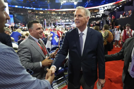 Kevin McCarthy and Matt Gaetz engage in spat on Republican convention floor