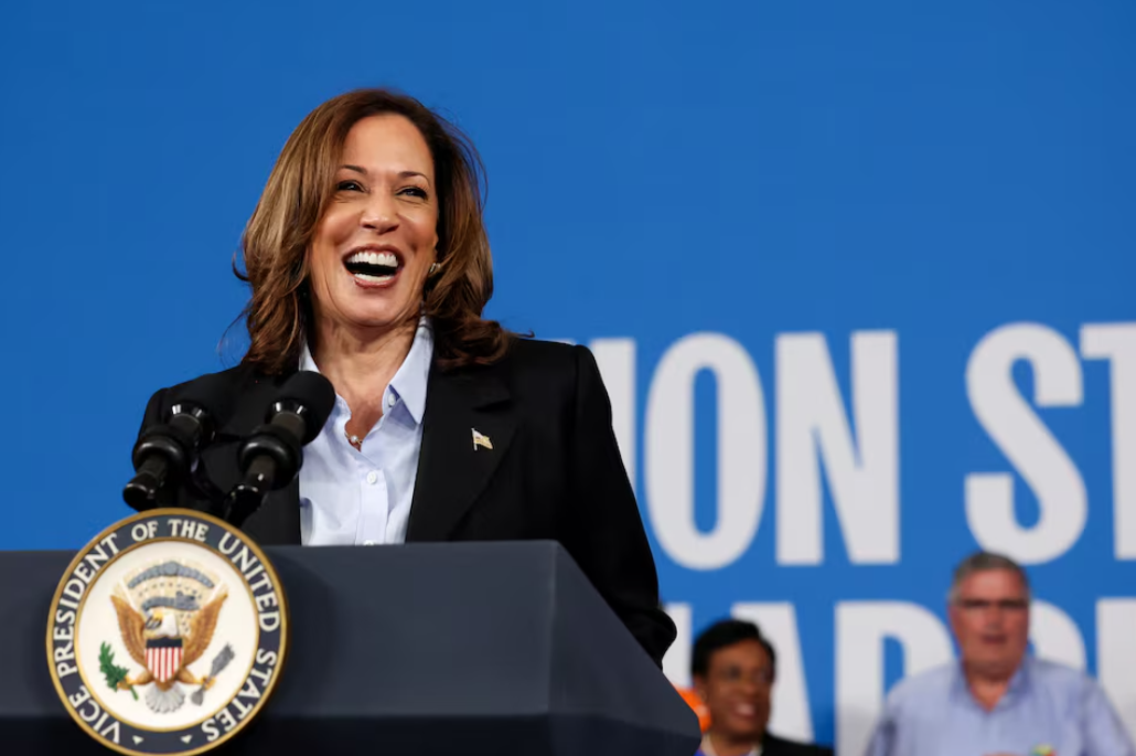 Harris courts union vote with Biden at her side