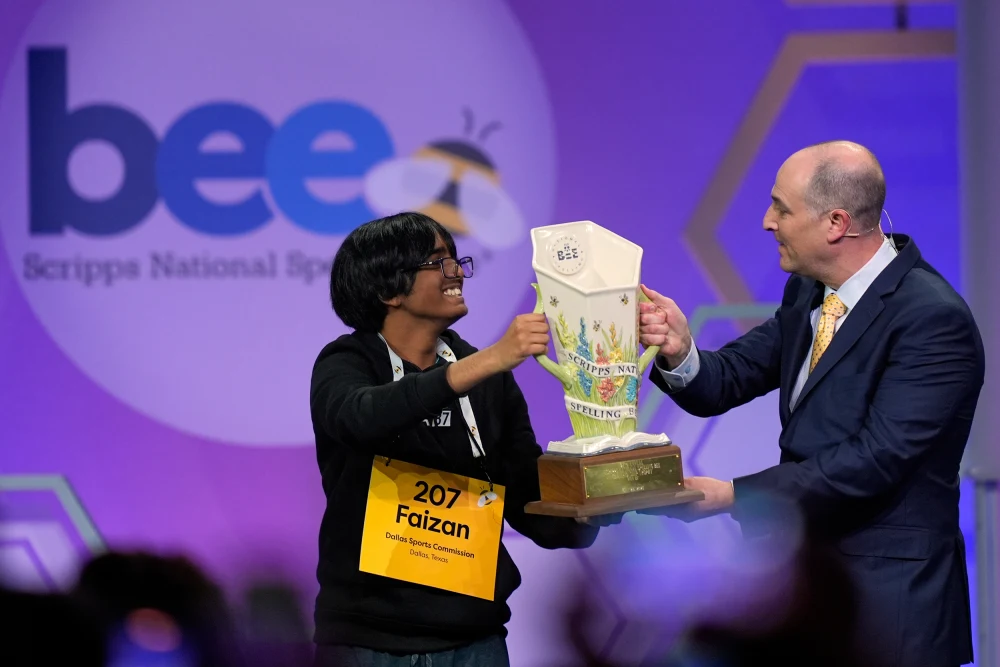 Faizan Zaki wins Scripps National Spelling Bee a year after coming in 2nd