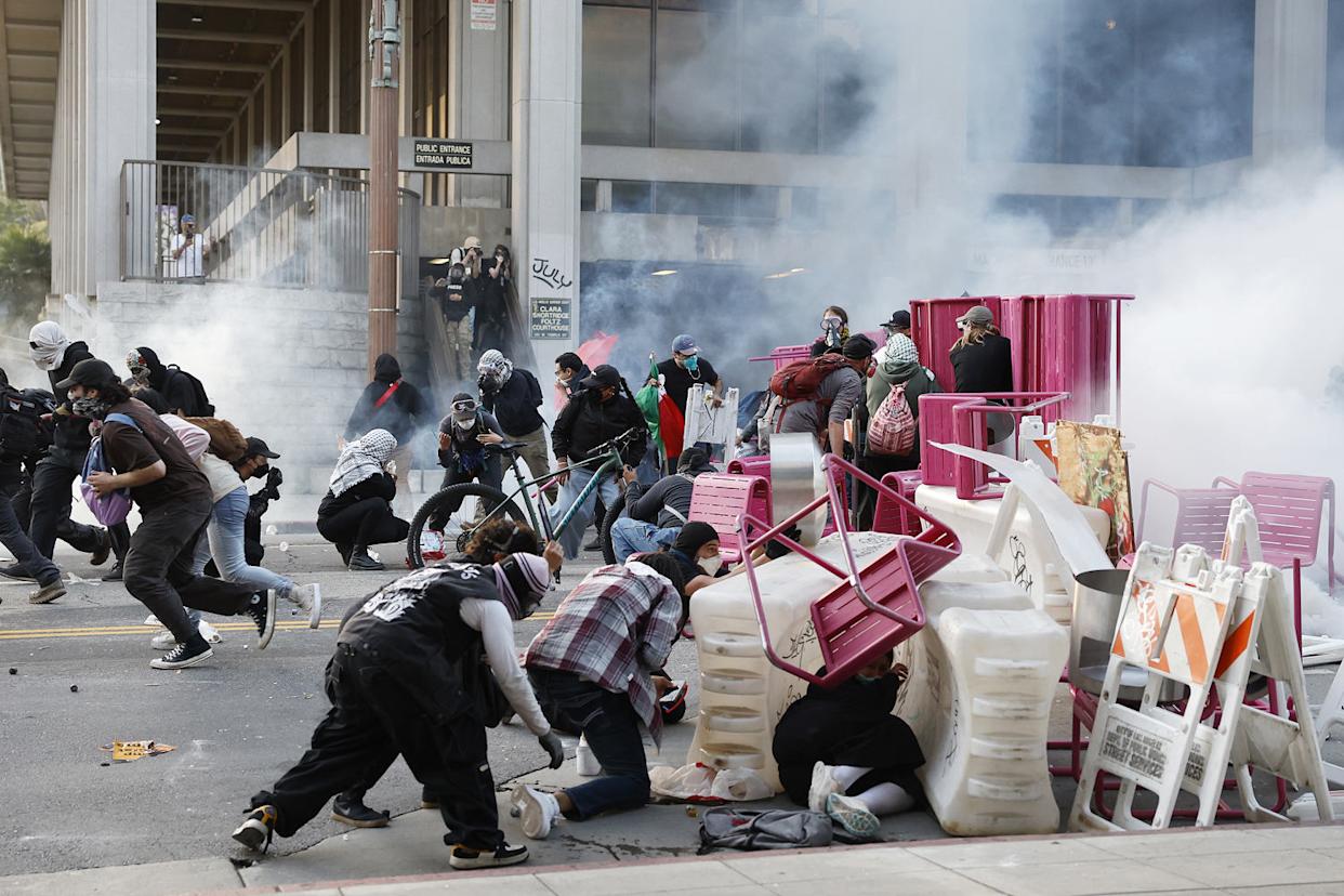 ‘We’re happy to have this fight’: Trump administration leans into California protests
