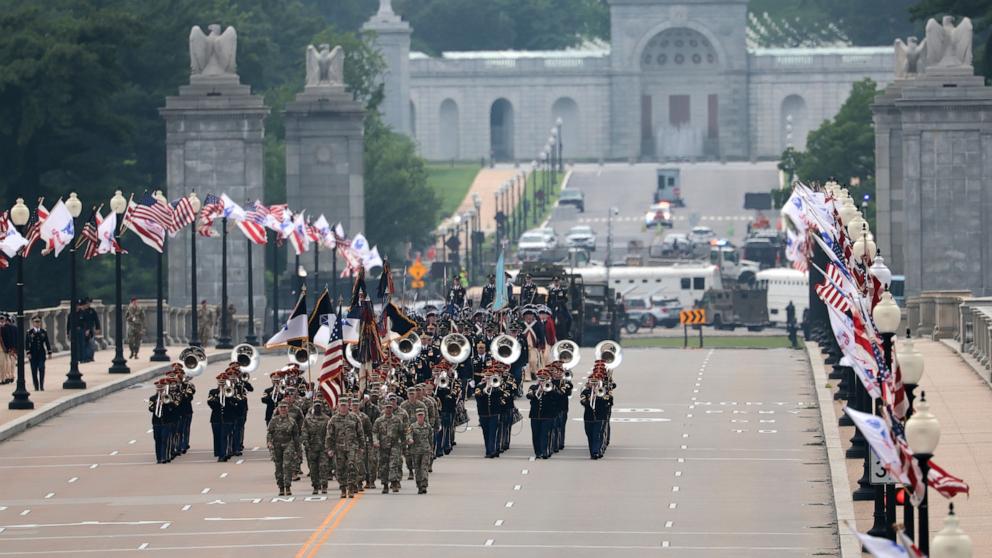 Trump celebrates ‘fighting spirit’ of US armed forces during massive military parade in Washington