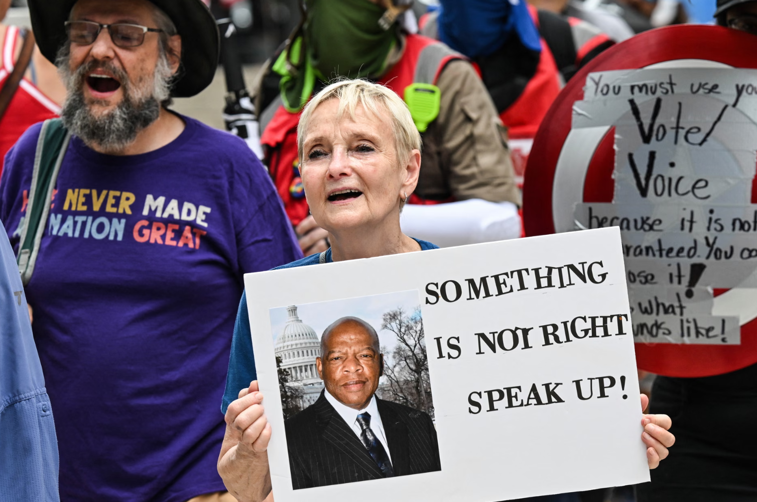 Tens of thousands in US set to join ‘Good Trouble’ anti-Trump protests honoring John Lewis
