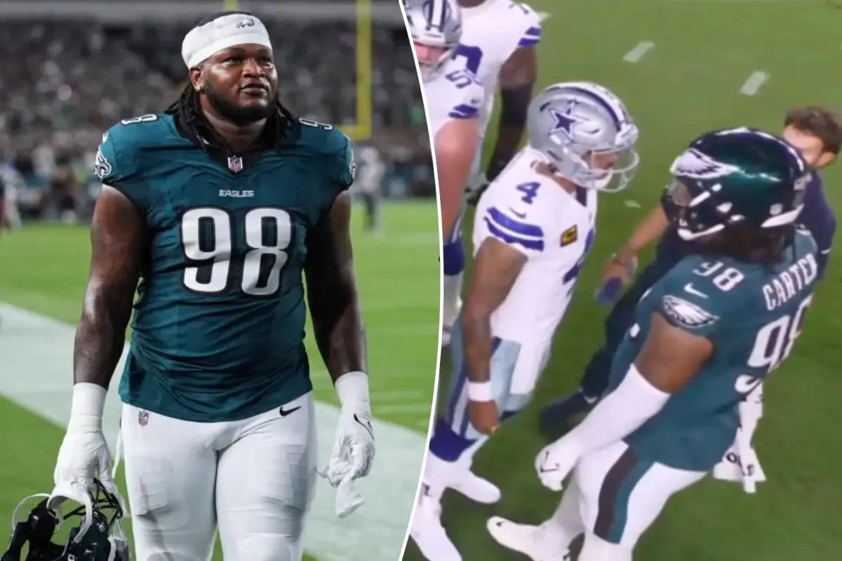 Eagles’ Jalen Carter ejected for spitting on Cowboys’ Dak Prescott