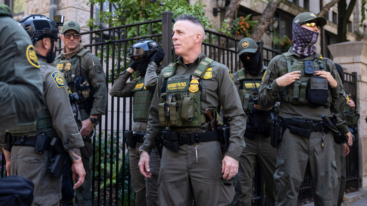Masked federal agents patrol downtown Chicago