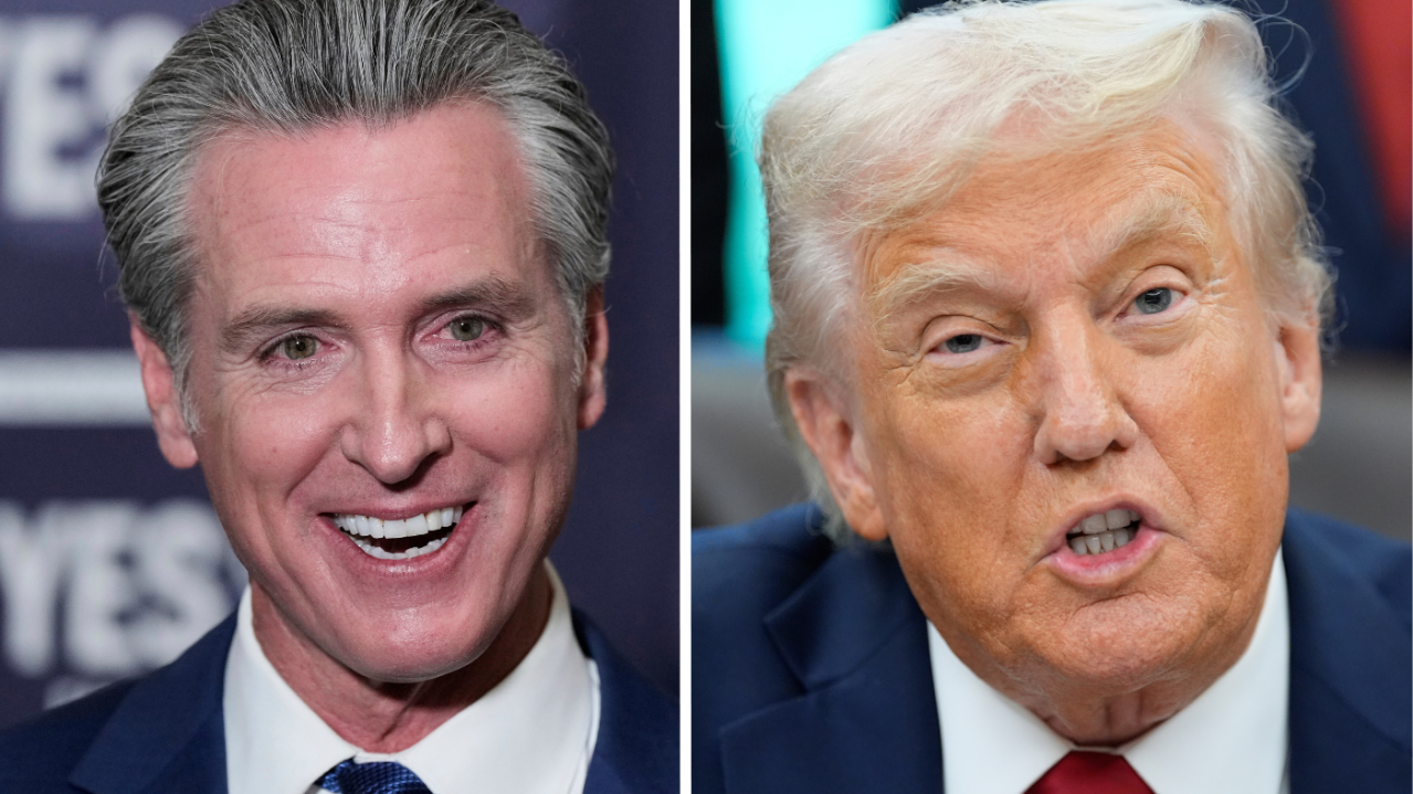Newsom mocks Trump stairs comments as shutdown begins: ‘A very weak man’